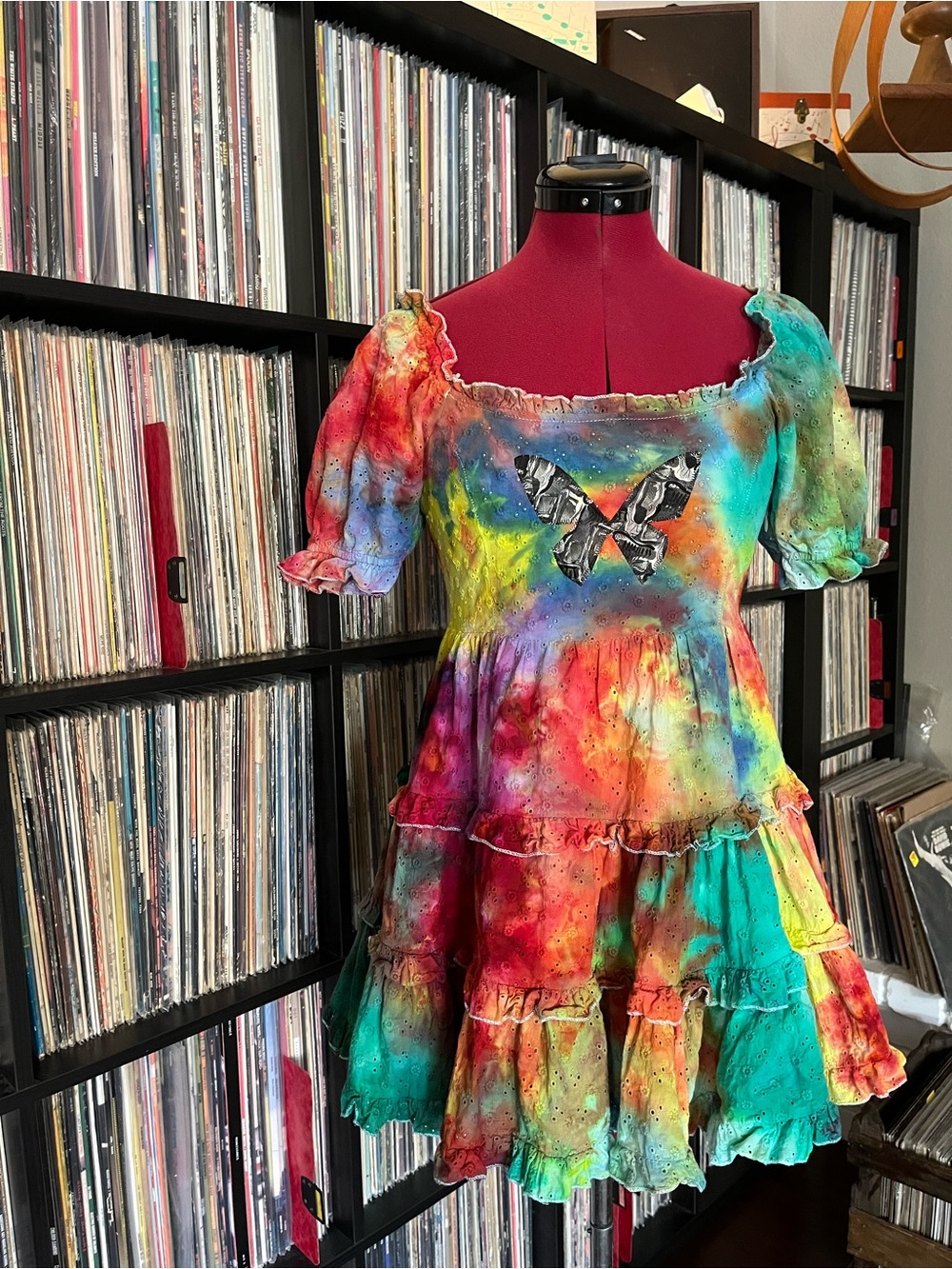 Corset Clown Ice Dyed Festival J Garcia Grateful mini dress top butterfly 🦋 XS